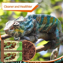 2 Pack Natural Coconut Fiber Substrate for Reptile- Premium Compressed Coconu…