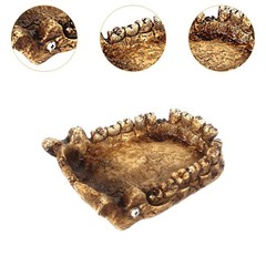 Reptile Feeding Bowl Simulation Dinosaur Jaw Shape Habitat Accessories