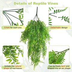 PINVNBY Reptile Plants Hanging Fake Vines Boston Climbing 2 PCS, Green