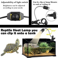 Reptile Heat Lamp,360° Rotatable Basking Spot Light,Dimmable Heating Lamp