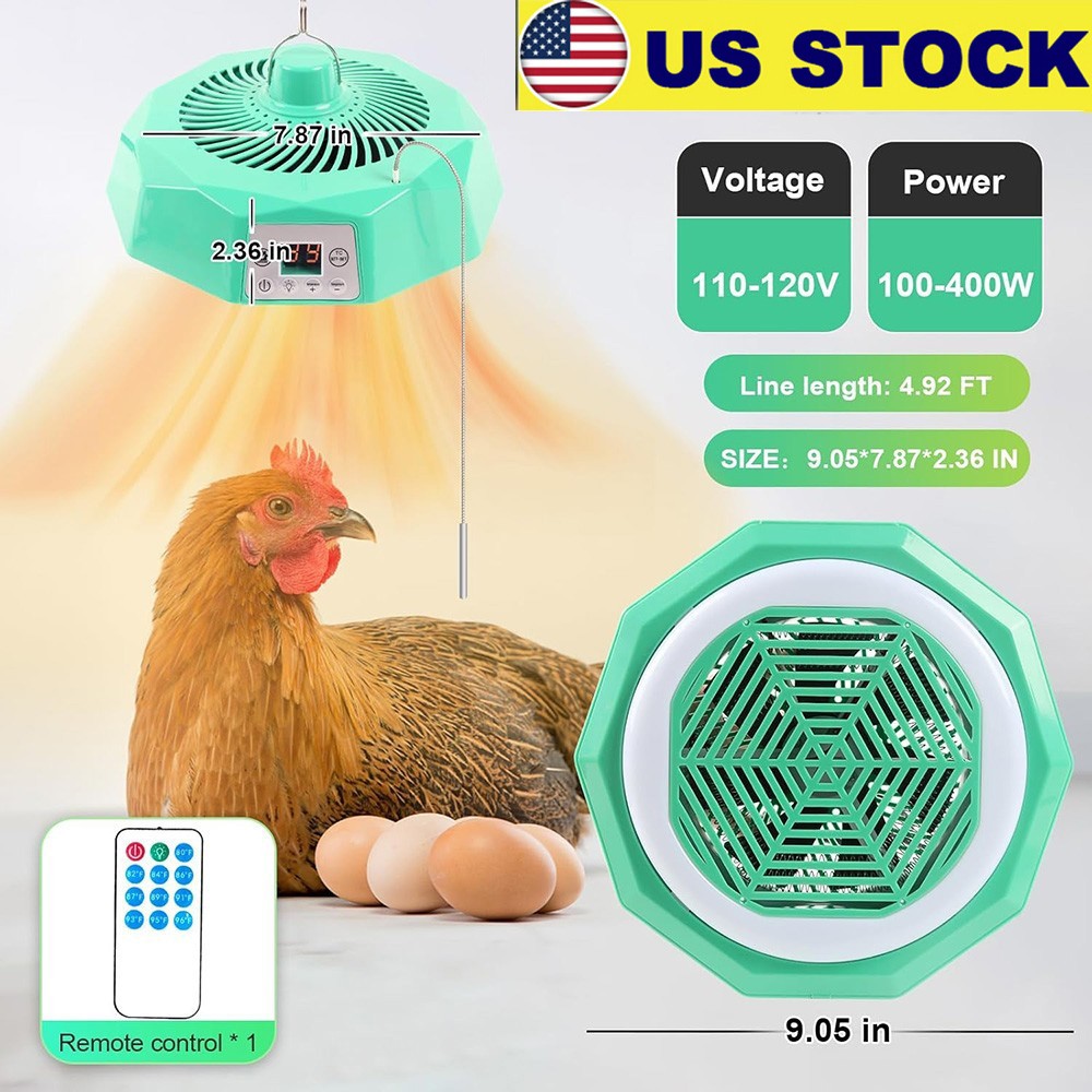 Cozy Coop Chicken Coop Heater, 100-400 Watt, Safe Radiant Space Heat w/ Control