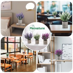 Plant Stand Indoor，3-Pack Lifelike Artificial Lavender ，Artificial