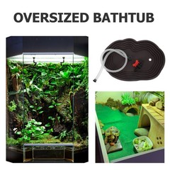 Reptile Feeding Dish Bathing Pool with Ramp for Turtle Large Water Bowl