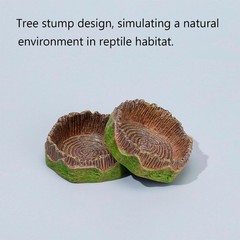 2 Pack Green Small Reptile Feeding Dishes Gecko Food Water Bowls