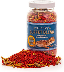 Fluker’S Buffet Blend Juvenile Bearded Dragon Diet Mealworms Crickets 8.5 Oz
