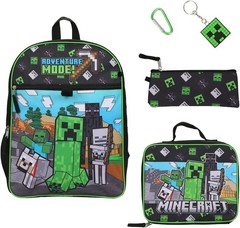 Bioworld Minecraft Adventure Mode 5-Piece Backpack Set Green