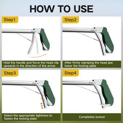 60″ Snake Tongs Collapsible Grabber, Professional Reptile Snake Catcher Wide …