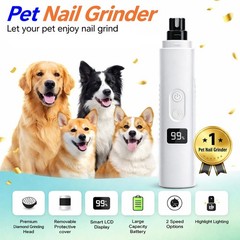 Ultra Quiet Dog Nail Grinder with LED Light, Cats & Dog Nail Trimmers, Anti-s…