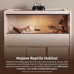 ECOFLEX 48″ Wide Large Reptile Habitat, Mojave Lounge for Snakes, Tortoises & Li
