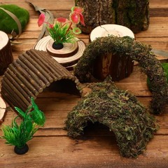 Hermit Crab Accessories, 6 Pieces Hermit Crab Climbing Toys Coconut Shell Hut wi