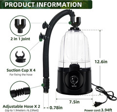 3.8L Reptile Fogger Mister, Quiet Reptile Humidifier for Reptiles Tank, Terrariu