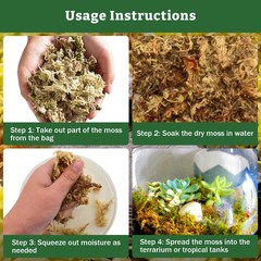 5.3OZ Premium Sphagnum Moss for Reptiles 6QT Natural Dried Forest Live Moss
