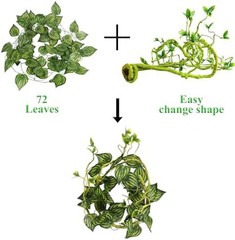 Reptile Vines Plants for Terrarium, Flexible Vines Jungle Climbing Branch with L