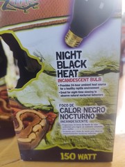 Zilla 3Pack of Night Black Heat Incandescent Bulbs, 150 Watts, Reptile
