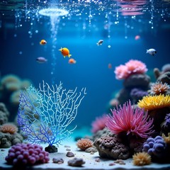 GANPUB Blue Artificial Coral Branch Faux Aquariums Ornament Fish Tanks Landsc…