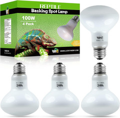 4 Pack 100W Reptile Heat Lamp Bulb (2Nd Gen), Amphibian Basking Light Bulb, Rept