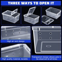 8 Pcs Reptile Breeding Box – Clear Plastic Terrarium for Bearded Dragon, Gecko,