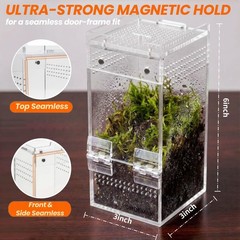 Glidemax Jumping Spider Enclosure | 3x3x6 Acrylic Habitat