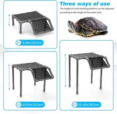 Large Standing Turtle Basking Platform W/ Ramp(6.49″-15.16″ H 10.8″ ×8.6″
