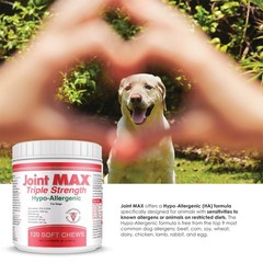 Joint MAX Triple Strength HypoAllergenic Soft Chews for Dogs Hip and Joint S…