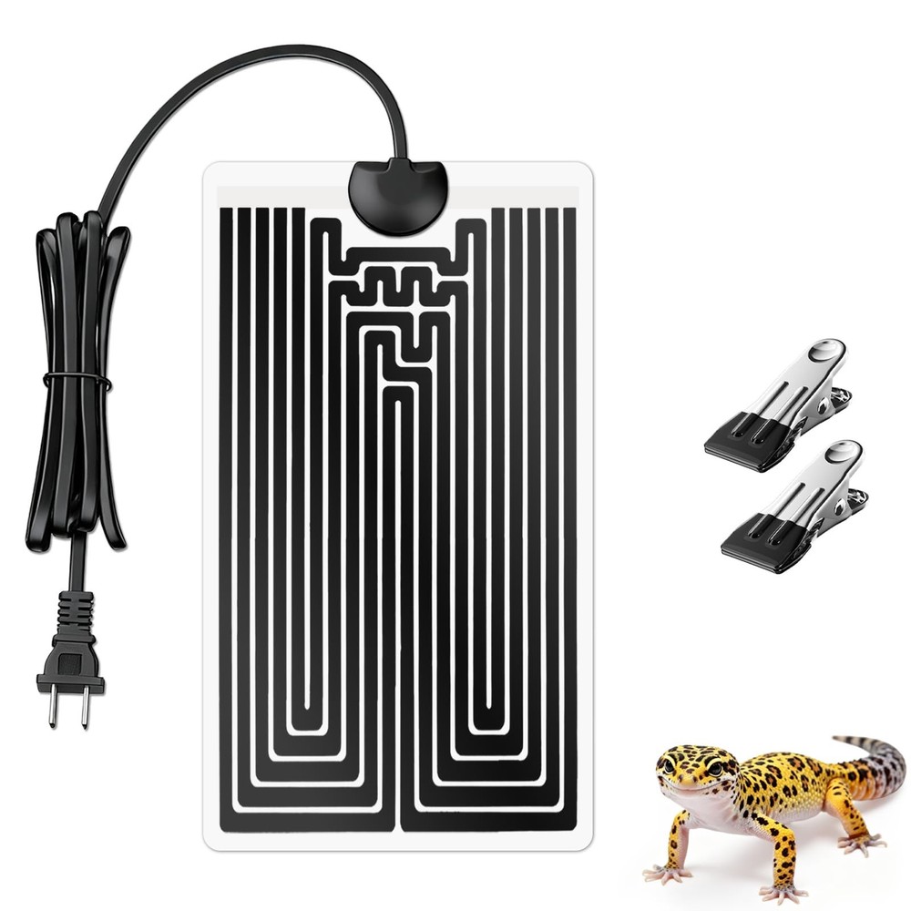 14W 11×5.9 Inch Reptile Heat Pad Under Tank Terrarium Safe Heating Mat Turtle
