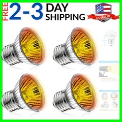 Reptile Heat Lamp Turtle Heating Light 4PCS 50W UVA UVB Heat Bulb Simulated S…