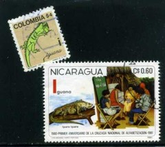 ”IGUANAS, COLOMBIA- NICARAGUA 1980 ABECEDARIO ”I”