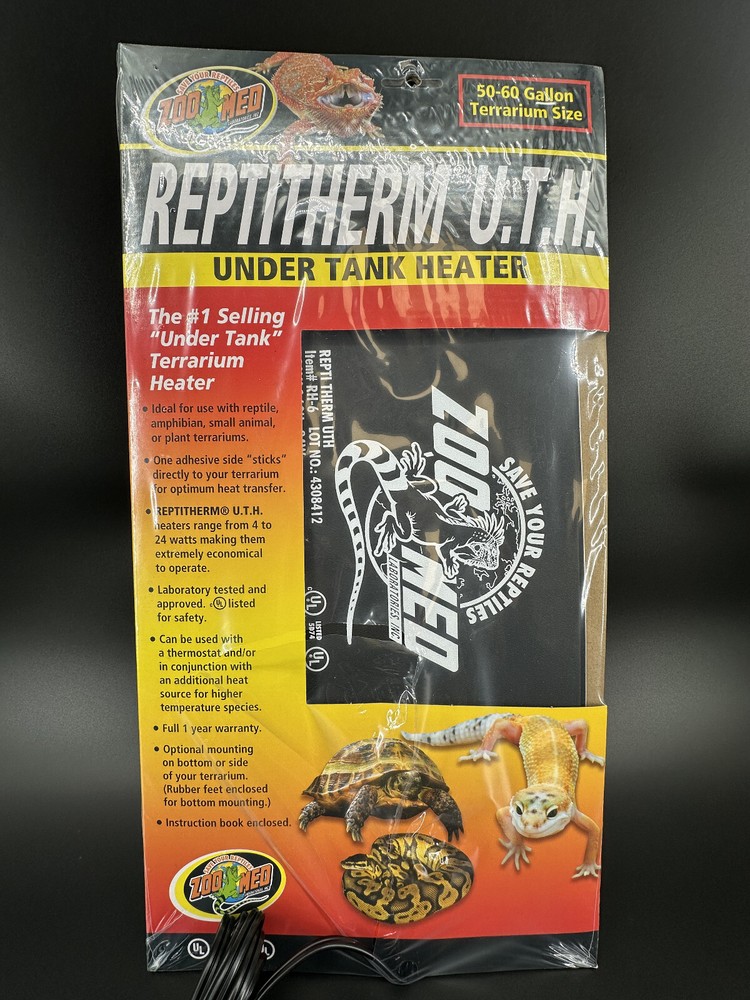 Zoo Med RH-4 ReptiTherm U.T.H. Small Under Tank Heater 10–20 Gal | NEW & Sealed