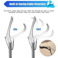 47″ Heavy Duty Snake Tongs Hook Reptile Grabber Catcher Wide Jaw Handling Tool