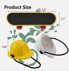 Small Reptile Accessories Engineer Hat & Skateboard Lizard (T4)