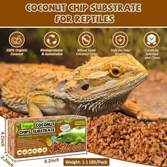 2 Pack Coconut Chip Substrate Reptile Bedding Natural Coco Husk for Snake Gecko