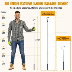 2pcs Snake Hook Set, Heavy Duty Snake Catcher Stainless Steel Snake Handling …