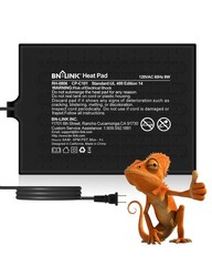 BN-LINK Reptile Heat Pad 6″X8″ 8W for 10-20gal Under Tank Terrarium Heating Mat
