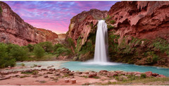 48X18 Inches Reptile Habitat Background Sunset Mountain Waterfall Terrarium Back