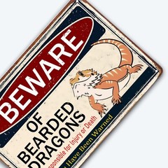 Beware Of Bearded Dragon Sign Reptile Dragons Tank Accessories Bearded Dragon…