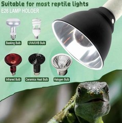 Reptile Light Fixture,5.5 Inch Shallow Dome Reptiles Heat Lamp Fixture for UV…