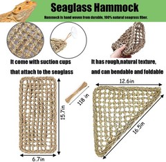 10Pcs Bearded Dragon Tank Accessories, Reptile Hammock Terrarium Plants Jungl…