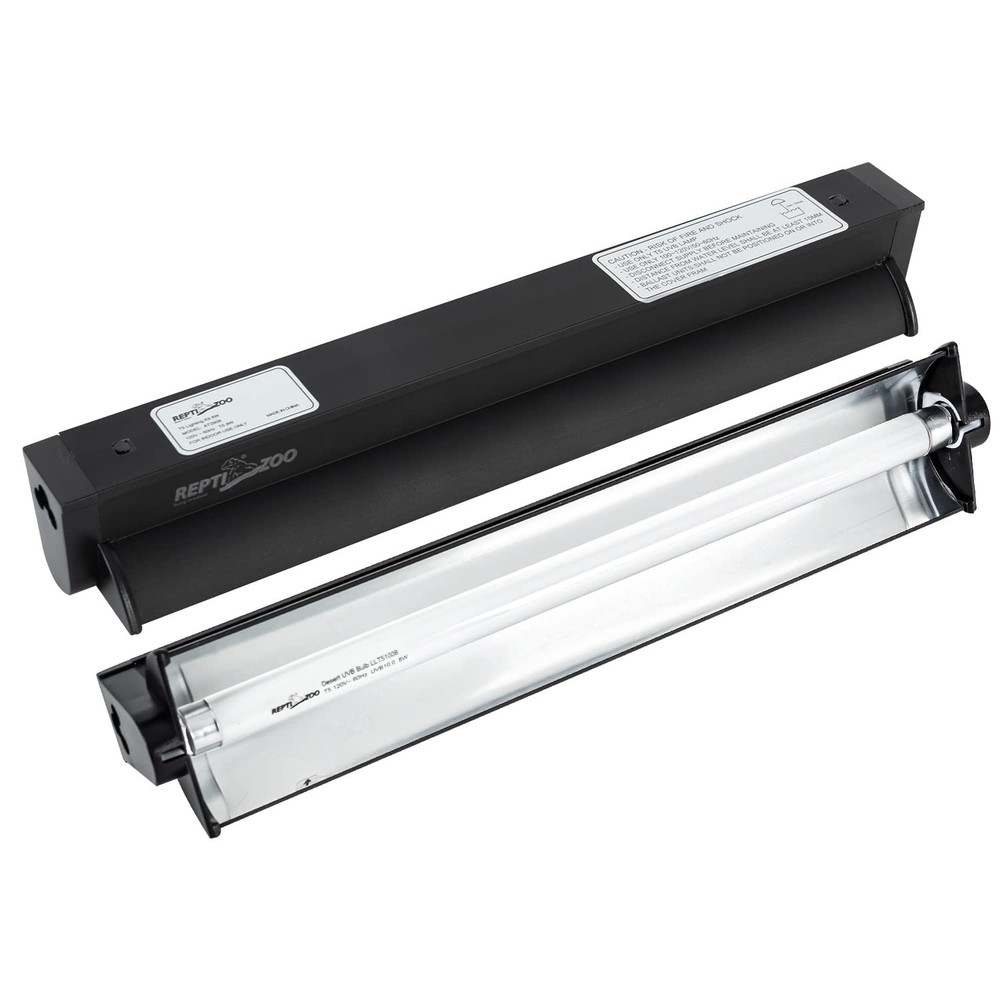 REPTI ZOO T5 HO UVB Lighting Combo Kit, Terrarium Hood Comes with Desert 10.0 UV