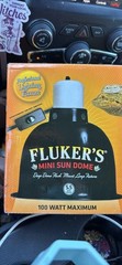 Flukers Mini Sun Dome Deep Flush Mount Lamp 5.5 in 100 Watt Max Turtles Reptiles
