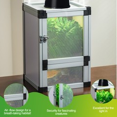 Hybrid Reptile Cage Chameleon Ventilated PVC Tank with Acrylic & Mesh Doors