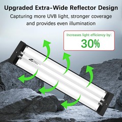 T5 10.0 UVB Reptile Light Fixture Combo Kit, 8W High Output UVA UVB Light wit…