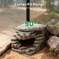 Resin Reptile Cave Hideout, Rock-Style Basking Platform, Aquarium and Terrari…