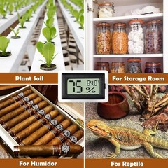 Reptile Thermometer and Humidity Gauge,2PCS Digital Hygrometer Adhesive Reptile