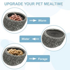 Reptile Food Bowl Worm Water Dish Resin Pet Bowl 4″ White for Scaled Pet