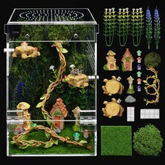 Jumping Spider Enclosure Starter Kit,Escape Proof Forest Terrarium