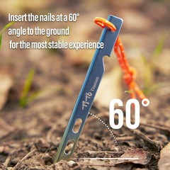 TiTo 6 Pack Titanium Tent Stakes 14X14X160mm V-Shaped Windproof Tent Nail Peg…