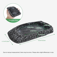 Reptile Water Dish for Bearded Dragon Tank Accessories, Hermit Crab Food Bowl R