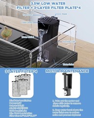 Small Turtle Tank Kit with Basking Platform, Drainage, Multi-Function Areas