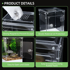 Jumping Spider Enclosure,7.8”X8”X12” Large Insect Terrarium, Praying Mantis H