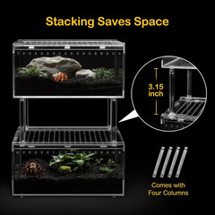 Large Reptile Tank PC Starter Kit,Escape Proof Tarantula Enclosure | Hermit Crab